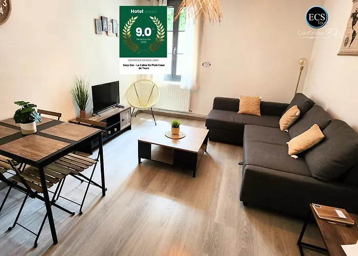 Cozy Zen 1 Grande - Calme - Arrivée Autonome - 6 Pers - Parking Gratuit Appartement Tours